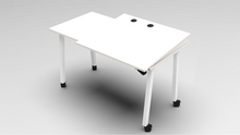 Load image into Gallery viewer, mini mobile desk with white finish and white trim
