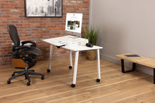 Load image into Gallery viewer, ergonomic mobile desk in classic white, white finish
