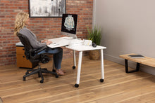 Load image into Gallery viewer, ergonomic mobile desk in classic white, white finish
