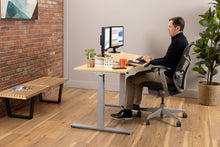 Load image into Gallery viewer, wood adjustable desk, sit-to-stand base model
