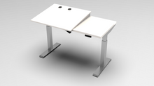 Load image into Gallery viewer, sit-to-stand base model in classic white with silver finish
