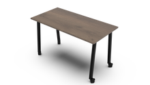 Load image into Gallery viewer, desk/table casters in plank coffee oak with black finish
