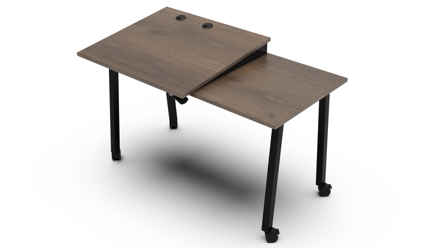 mobile desk in coffee oak color